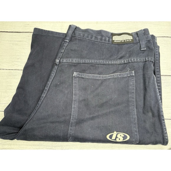 Y2K 90s Interstate Baggy Denim Jorts Shorts Size 42 Jnco Embroidered Southpole‎
